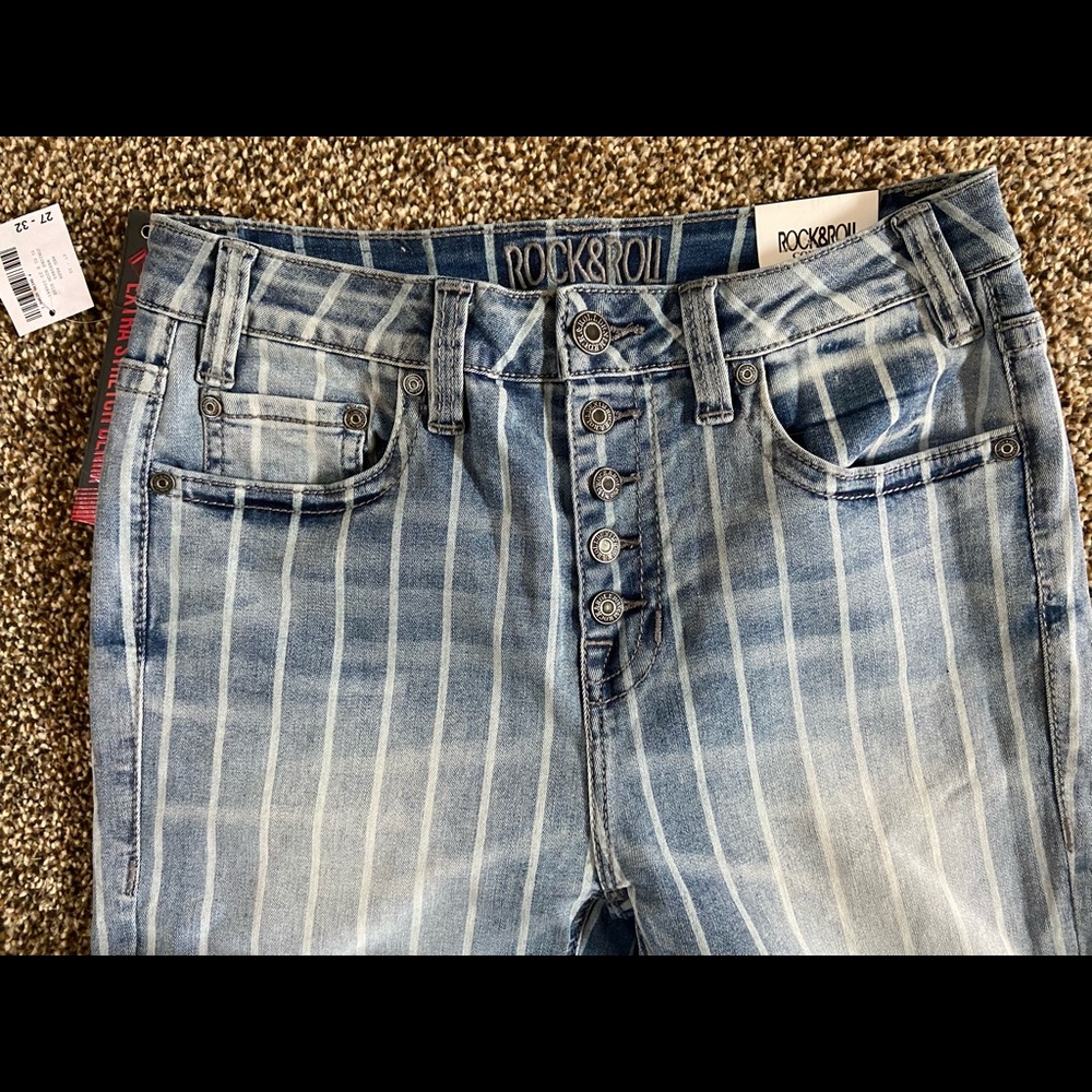 Rock and Roll Denim high rise jeans striped flare
